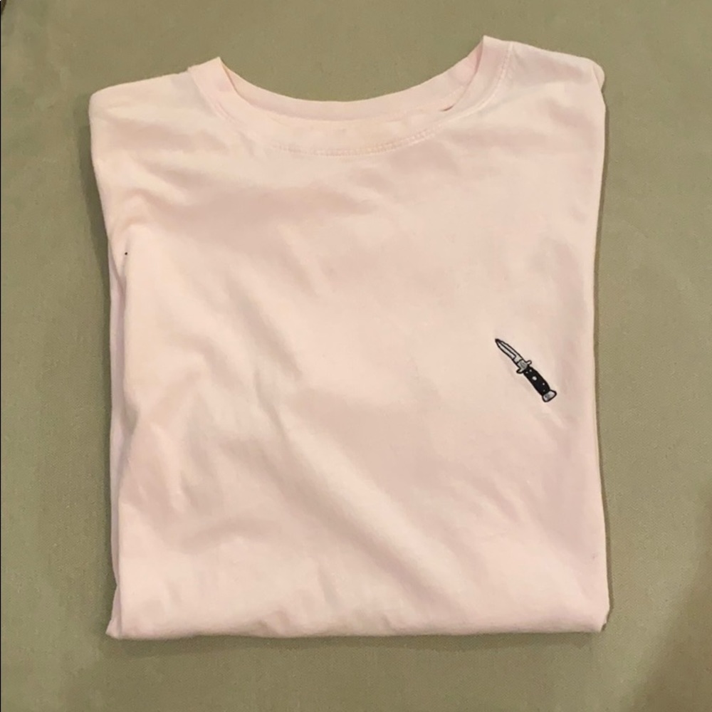 Urban Outfitters pink knife t-shirt. Small unisex
